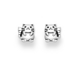 Sterling Silver Cat Stud Earrings