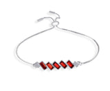 Scarlet Swarovski Crystal Baguette Adjustable Bracelet