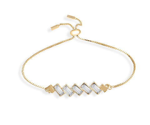 Crystal & Goldtone Baguette-Cut Adjustable Bracelet