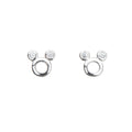 Dainty Sterling Silver   Cz Mouse Stud Earrings