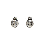 Oxidized Sterling Silver Ladybug Stud Earrings