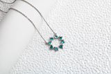 Gradient Turquoise Swarovski Crystal Wreath Necklace