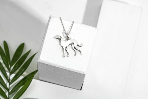 Sterling Silver Greyhound Dog Pendant Necklace par Ag Sterling