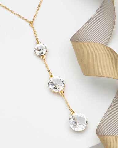 Goldtone & Clear Crystal Graduated Necklace