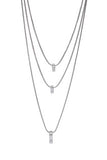 Clear Swarovski Crystal Dainty 3 layered Necklace