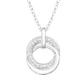 Sterling Silver Interlocking Infinity Circles With Cubic Zirconia - Ag Sterling