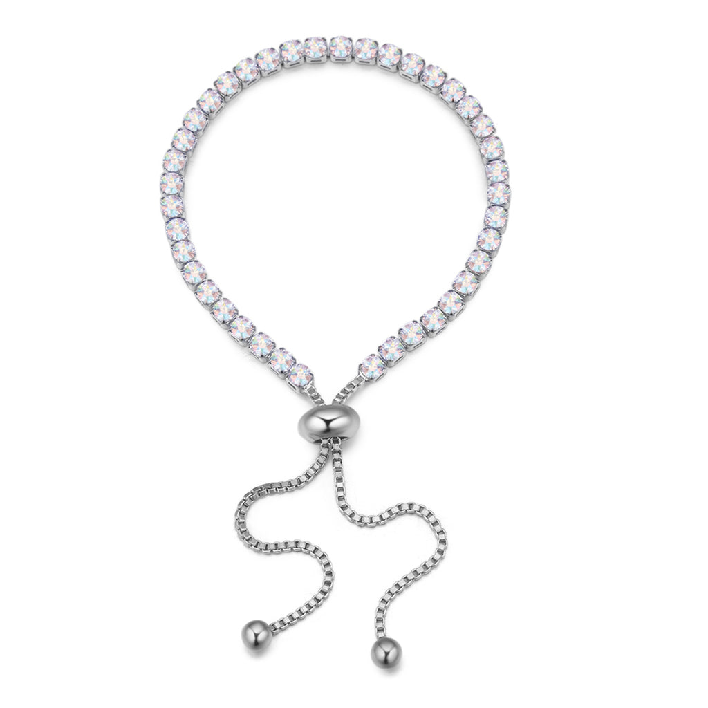 Clear Crystal Adjustable Tennis Bracelet