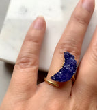 AGATE BLUE BAGUE LUNE par TERRA MODA DESIGNS