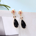Vintage jet crystal earrings - Don't Ask