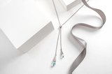 Lariat briolette drop necklace with Luxury crystals - Callura