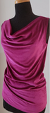 camisole col drapé velours Fuchsia  - ENVERS par Yves Jean Lacasse