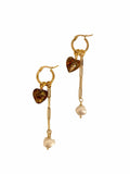 DOLCE MURANO COEUR BRUN BOUCLES D'OREILLES  - TERRA MODA DESIGNS