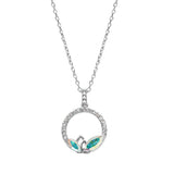 Aurora Borealis Marquis  Crystal Pendant Necklace