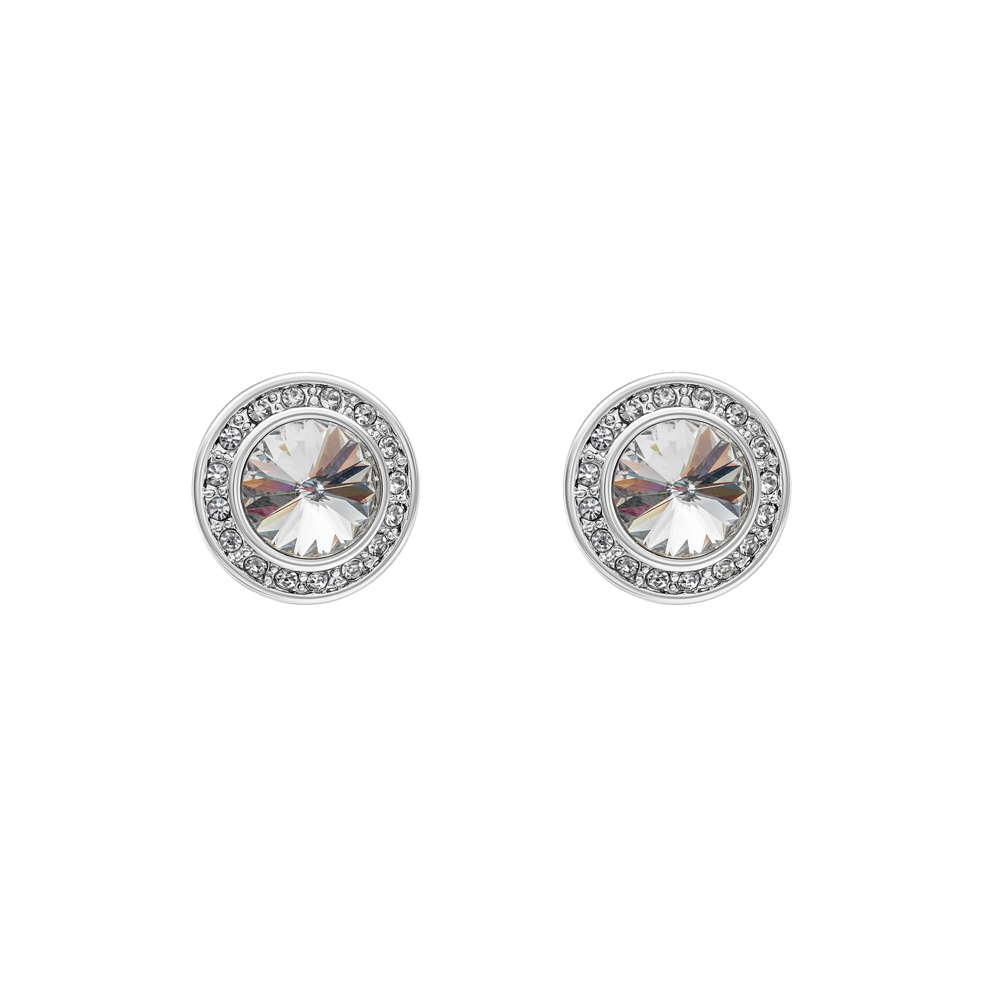Clear Crystal Halo Stud Earrings