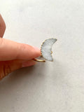 AGATE BLANC BAGUE LUNE par TERRA MODA DESIGNS