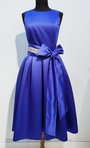 Robe  satin bleu royal  - ENVERS par Yves Jean Lacasse