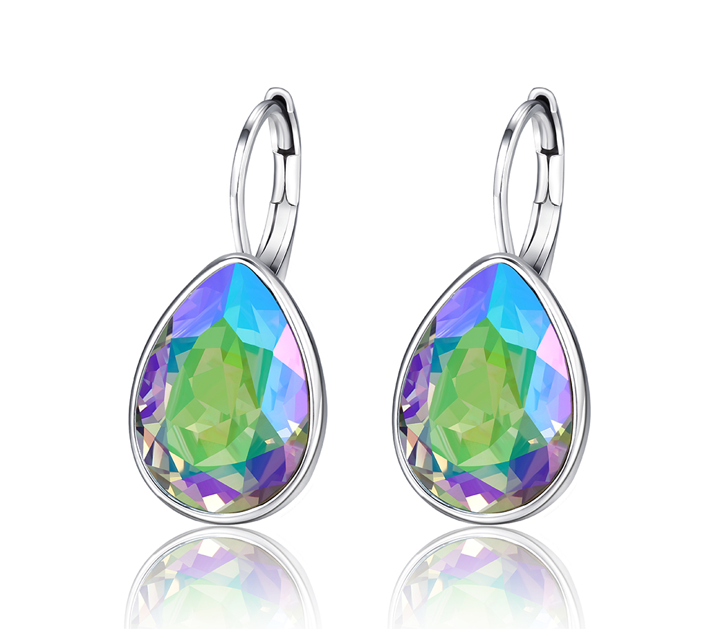 Paradise Shine  Crystal Teardrop Leverback Earrings