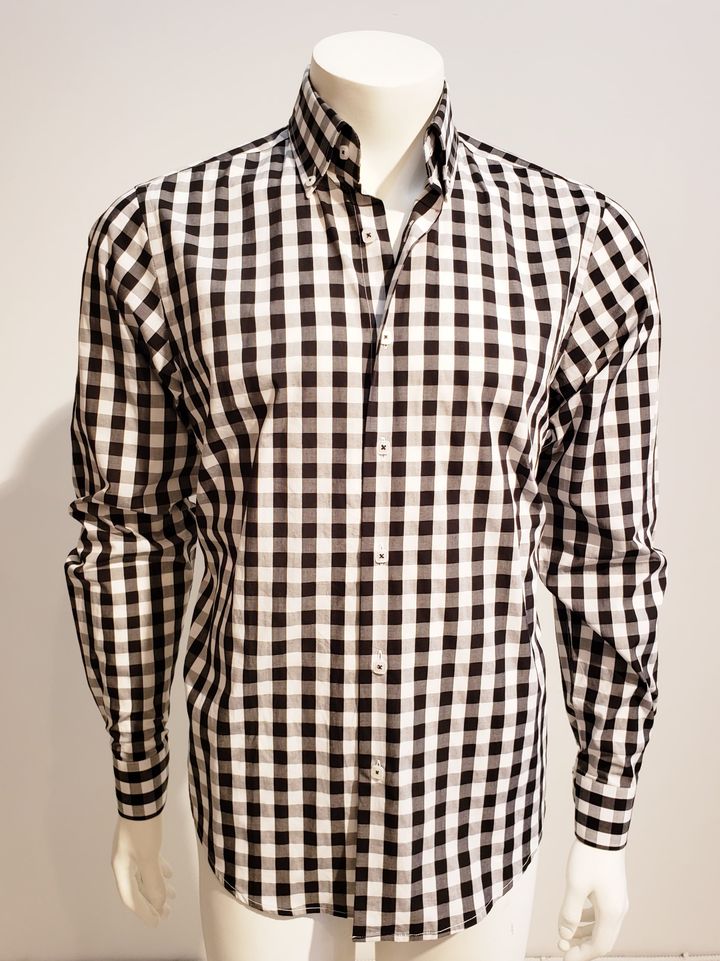 chemise petits carreaux noirs et blancs  - ENVERS par Yves Jean Lacasse