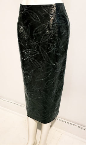 jupe crayon faux cuir noir  - ENVERS par Yves Jean Lacasse