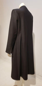 manteau 100% laine noire biais soie  - ENVERS par Yves Jean Lacasse