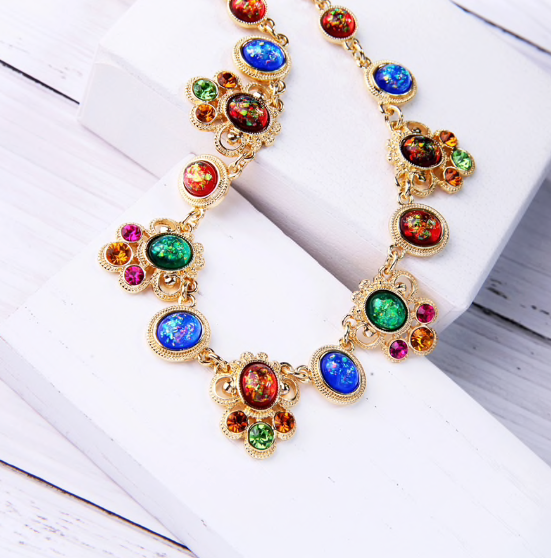 Jewel crystal collar necklace - Don't Ask