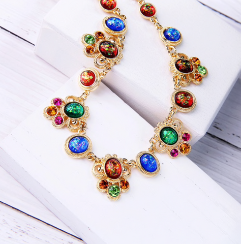 Jewel crystal collar necklace - Don't AsK