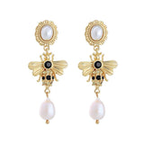 Vintage pearl and bee statement earrings - Don't AsK