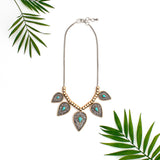 Vintage leaf and turquoise necklace - Don't AsK