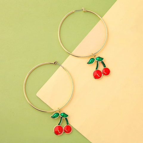 Cherry hoop earrings - Don't AsK