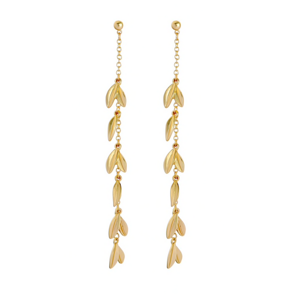 Leaf threader earrings - Don