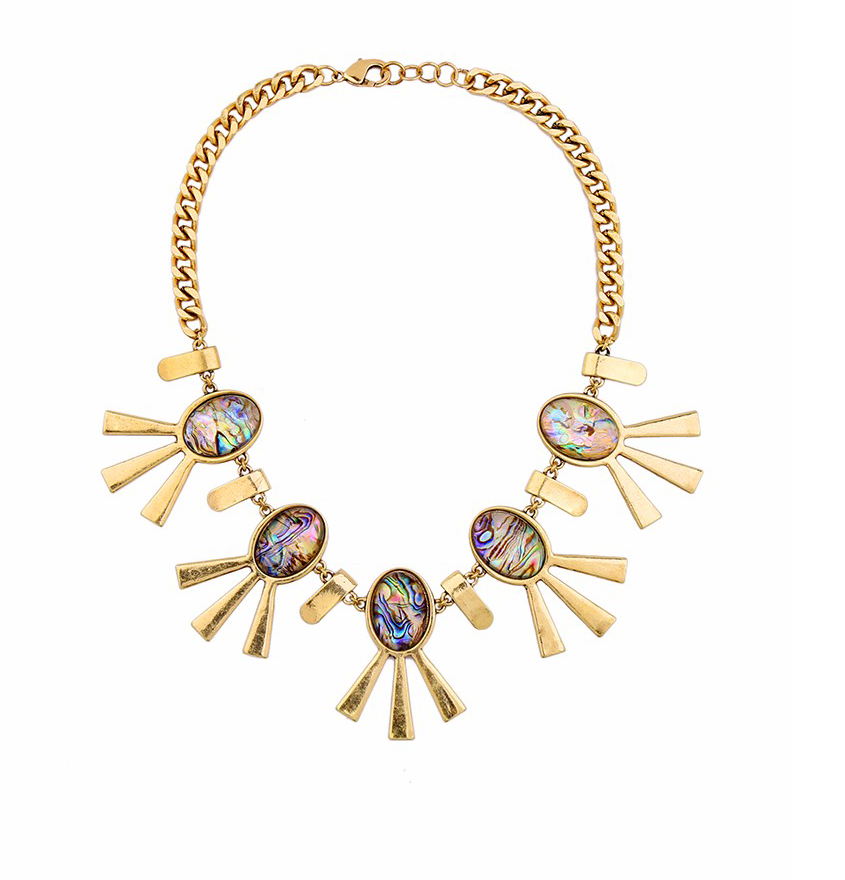 Statement iridescent shell necklace - Don't Ask