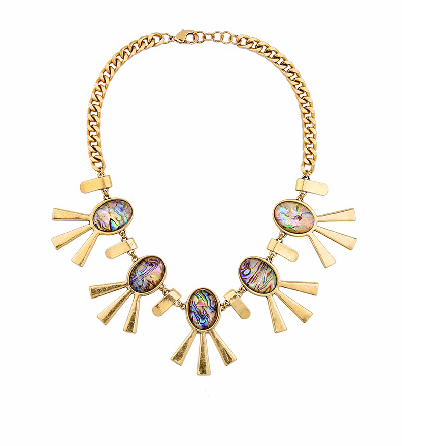Statement iridescent shell necklace - Don
