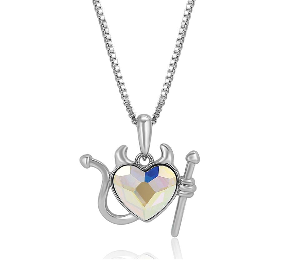 Aurora Borealis Cheeky Devil Luxury Crystal Pendant Necklace