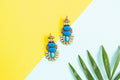 Blue vintage statement earrings - Don't Ask