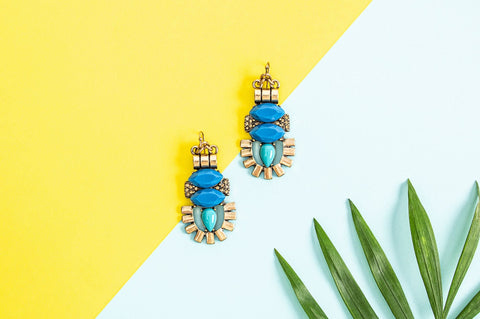 Blue vintage statement earrings - Don't AsK