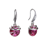 Fuschia Luxury Crystal Spring Drop Earrings