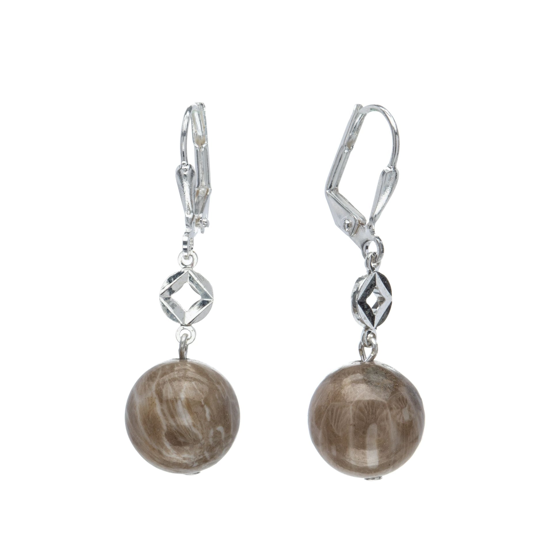 Fossilized earrings in silver - Don't AsK