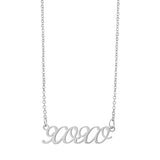 Silvertone Stainless Steel XOXO Pendant Necklace