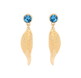 Blue leaf statement earrings - Don't AsK