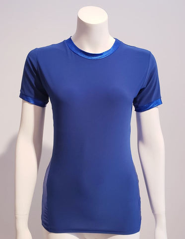 t-shirt bleu bandes bleues  - ENVERS par Yves Jean Lacasse